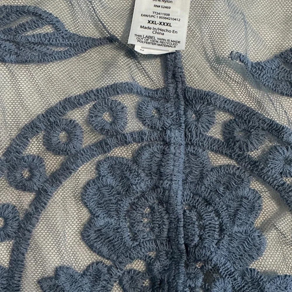 Unbranded Kimono Cardigan Women XXL-XXXL Blue Excellent‎ Boho Floral Mesh Lace
